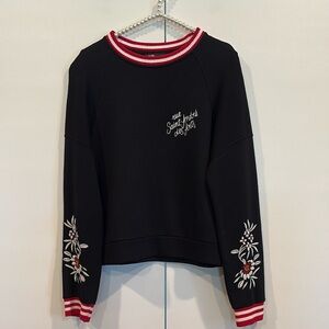 Maje rue Saint-André des Arts floral embroidered sweatshirt Size Medium